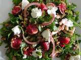 Salade de figues, haricots cannellini et pignons de pin