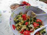 Salade de maïs, avocats et tomates