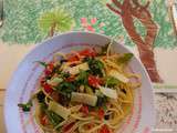 Spaghettis à la tomate crue, tomme de brebis et roquette de Pierre-Louis Marin