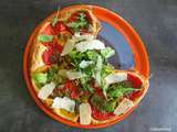 Tarte feuilletée aux tomates et pesto de roquette