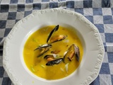 Velouté aux moules, crème et safran