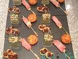 Brochettes de jambon au comté (pour 12 brochettes)