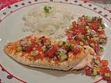 Poulet grillé et salsa tomate-concombre (pour 4 personnes) #recette rapide