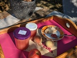 Confiture de pêches de vignes et pommes