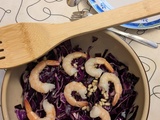 Salade de chou rouge au crevettes