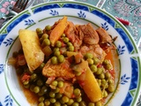 Tajine de veau aux petits pois et pommes de terre