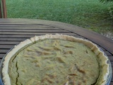 Tarte à la crème de petits pois à la menthe et lardons