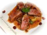 Magret de canard sauce cranberries et cerise