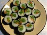 Makis de saumon et guacamole de mâche