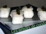 Pesto de pistache sur sushis de St jacques