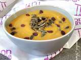 Soupe de Potimarron Carotte Orange et Raisins Secs