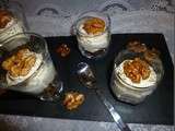 Verrine a la crème au fromage/noix/ figues confites