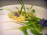 Risotto comme un jardin au printemps...ou risotto aux asperges vertes,pousses du jardin et beurre de yuzu