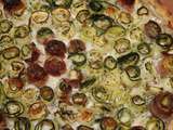 Quiche aux courgettes, lard, mozzarella