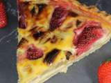 Tarte rhubarbe et fraises