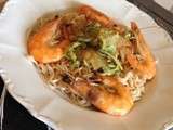 Gambas au chou chinois