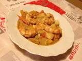 Wok d'endives et mangues au gambas