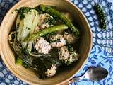 Bouillon Vert aux Boulettes de Poulet, Pesto de Persil