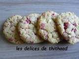 Cookies aux pralines roses et chocolat blanc