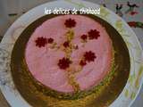 Entremet framboises et pistaches