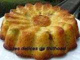 Gâteau moelleux aux pommes et à la rhubarbe