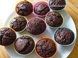 Muffins au chocolat et coeur chocolaté