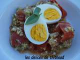 Salade au quinoa, tomates et oeufs durs