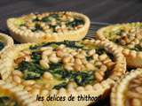 Tartelettes épinards et pignons de pin