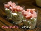 Verrine concombre, kiri et jambon