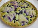 Tarte amandine aux poires/ pistache /cassis