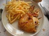 Poulet rôti et frites Belges