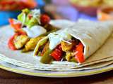 Fajitas au poulet et poivrons