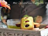 Financiers au thé matcha et framboise