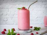 Smoothie banane framboise aux gaines de lin