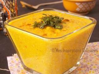 Soupe de lentilles corail au lait de coco