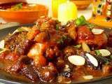 Tajine poulet aux abricots / raisins secs & amandes