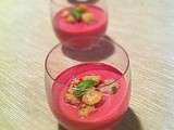 Octobre rose: mousse de betterave et crevette