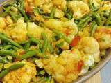 Tajine de choux fleurs et haricots verts