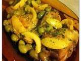 Tajine de poulet, olives et citron confit