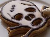 Biscuits tête de mort pour Halloween (sans emporte pièce) mais avec un patron maison