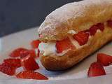 Eclairs aérien à la chantilly et aux fraises