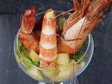 Petite salade tiède de gambas géante