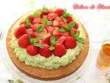 Tarte aux fraises et mousseline pistache sur sablé breton - 1001 délices de Houria