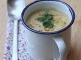 Velouté de chou fleur au curry et gâteau banane-chocolat