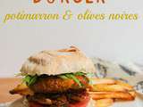 Burger de potimarron et olives noires