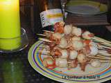 Brochettes de saint-jacques au lard