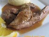 Aiguillettes de canard et sa puree de celeri