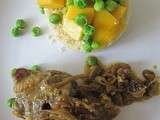 Curry agneau semoule mangue petits pois