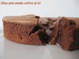 Gateau mousseux chocolat confiture de lait amandes