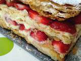 Mille feuilles gourmand fraises rhubarbe